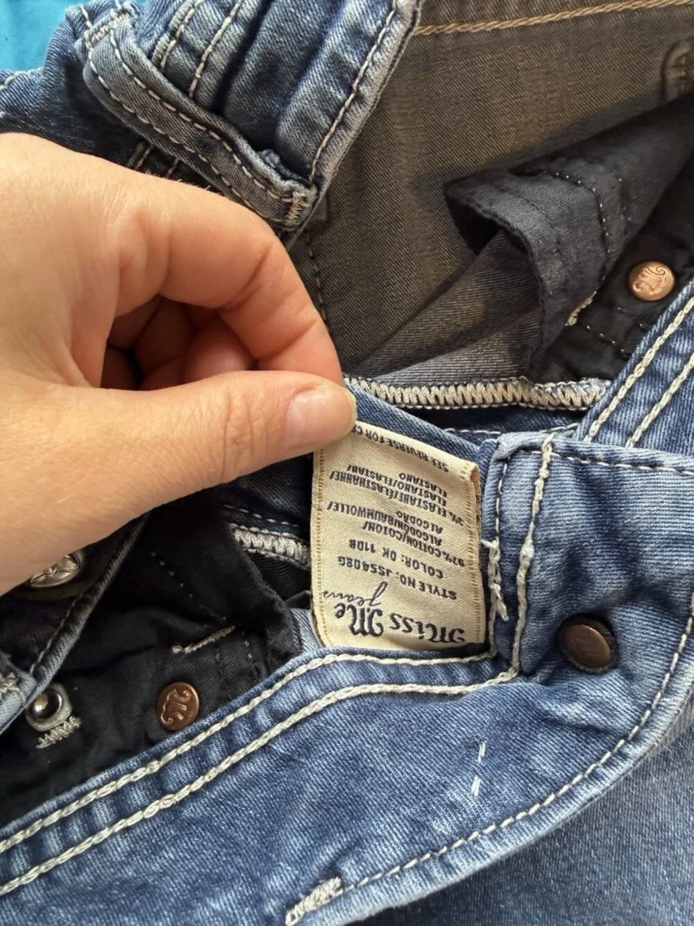 Y2K Miss Me Jeans Thick Stitched Skinny Bling Bedazzled